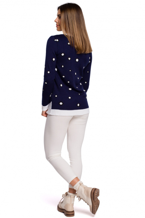 Sweter dasmki świąteczny z pingwinem granatowy MXS06 Sweter dasmki świąteczny z pingwinem granatowy MXS06
