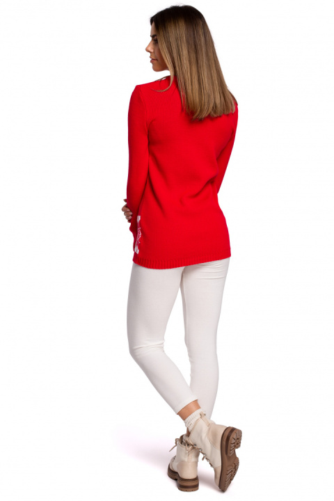 Sweter damski świąteczny z reniferem czerwony MXS04 Sweter damski świąteczny z reniferem czerwony MXS04