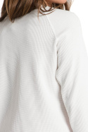 Bluzka damska do spania domowa dzianinowa basic biała LA076