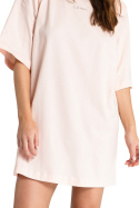 Damska koszulka nocna dzienna bawełniana oversize brzoskwiniowa LA068