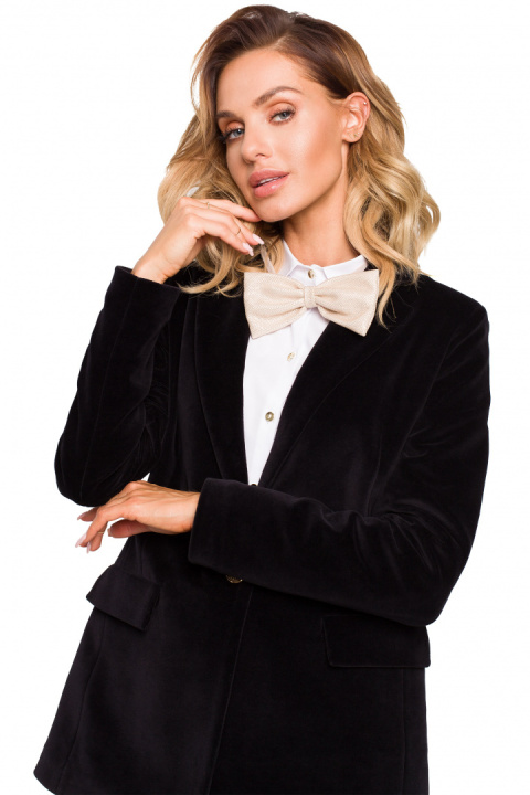Elegancka mucha damska błyszcząca beżowa me664 Elegancka mucha damska błyszcząca beżowa me664