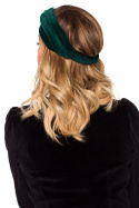 Elegancka opaska damska na głowę welurowa zielona me655