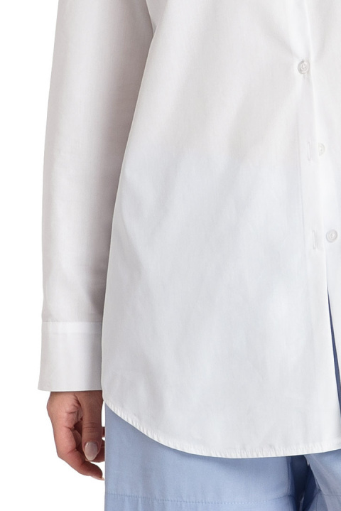 Koszula damska klasyczna boyfriend oversize zapinana biała LA079 Koszula damska klasyczna boyfriend oversize zapinana biała LA079