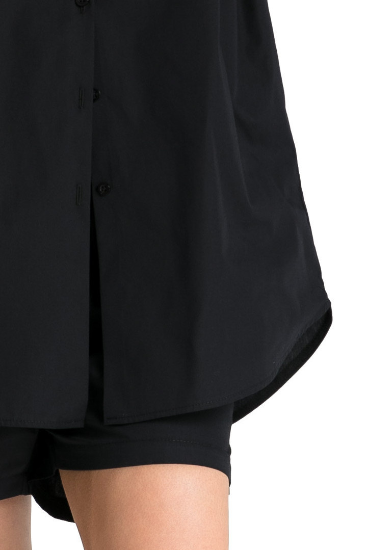 Koszula damska klasyczna boyfriend oversize zapinana czarna LA079 Koszula damska klasyczna boyfriend oversize zapinana czarna LA079