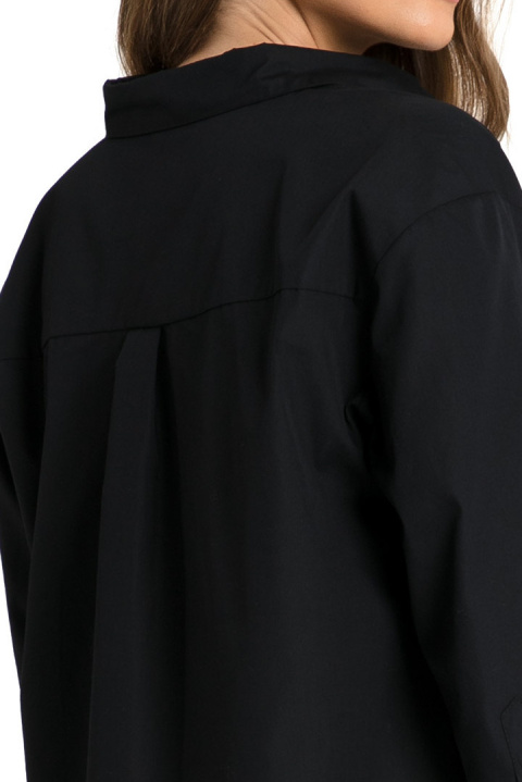 Koszula damska klasyczna boyfriend oversize zapinana czarna LA079 Koszula damska klasyczna boyfriend oversize zapinana czarna LA079