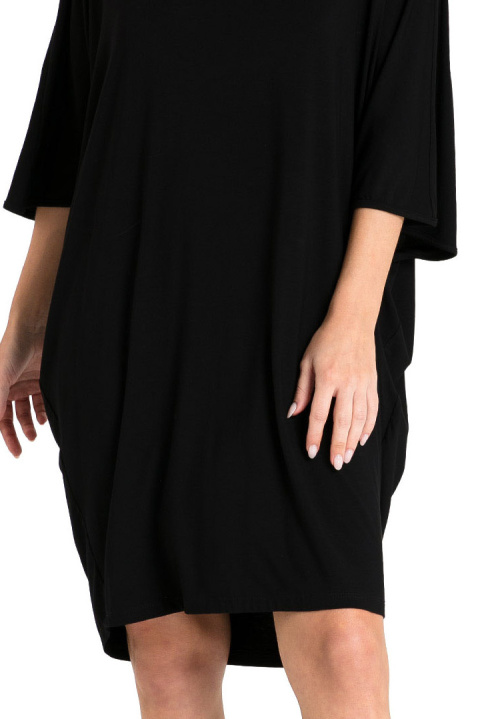 Koszulka damska nocna do spania oversize z wiskozy czarna LA071 Koszulka damska nocna do spania oversize z wiskozy czarna LA071