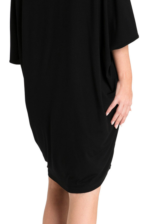 Koszulka damska nocna do spania oversize z wiskozy czarna LA071 Koszulka damska nocna do spania oversize z wiskozy czarna LA071