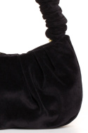 Torebka damska mini na ramię welurowa czarna me657