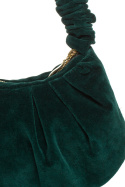 Torebka damska mini na ramię welurowa zielona me657