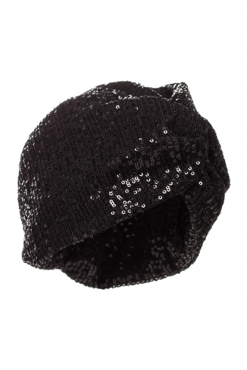 Turban damski czapka w cekiny do włosów czarny me660 Turban damski czapka w cekiny do włosów czarny me660