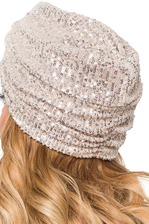 Turban damski czapka w cekiny do włosów szampański me660 Turban damski czapka w cekiny do włosów szampański me660