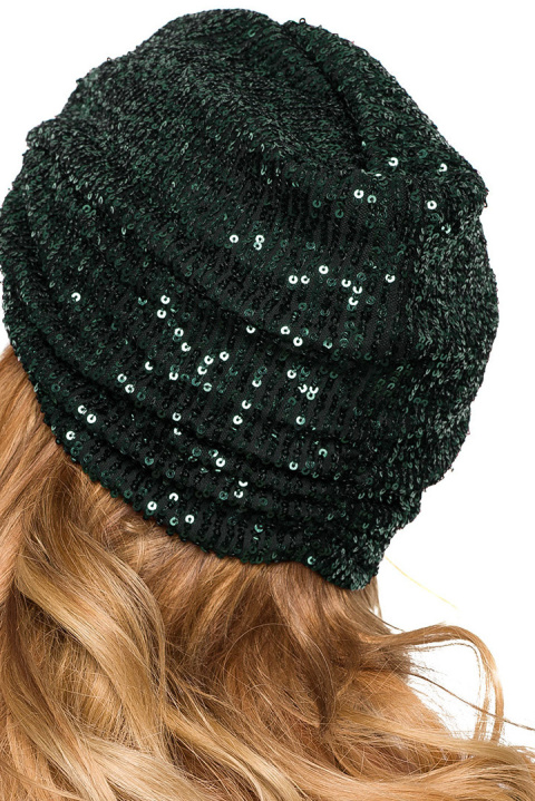Turban damski czapka w cekiny do włosów zielony me660 Turban damski czapka w cekiny do włosów zielony me660