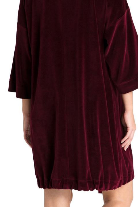 Bluza damska welurowa krótka dzianinowa z gumką bordowa LA084 Bluza damska welurowa krótka dzianinowa z gumką bordowa LA084
