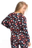 Bluzka damska do spania od piżamy bawełniana motyw świąt m1 LA093