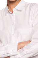 Koszula damska klasyczna zapinana na guziki bawełniana biała S276