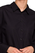 Koszula damska klasyczna zapinana na guziki bawełniana czarna S276