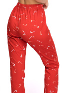 Spodnie damskie do spania od piżamy bawełniane motyw zimowy m3 LA094