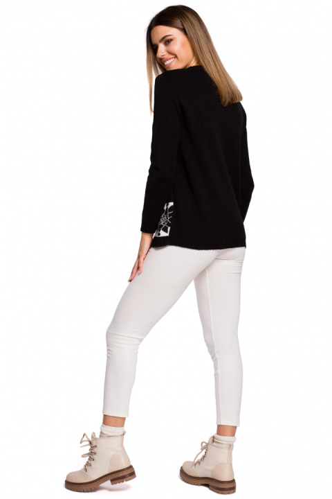 Sweter damski świąteczny z reniferem czarny MXS04 Sweter damski świąteczny z reniferem czarny MXS04