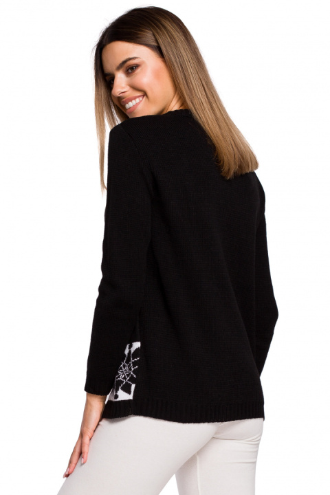 Sweter damski świąteczny z reniferem czarny MXS04 Sweter damski świąteczny z reniferem czarny MXS04