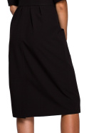 Sukienka szmizjerka midi z paskiem zapinana na guziki XXL czarna S230