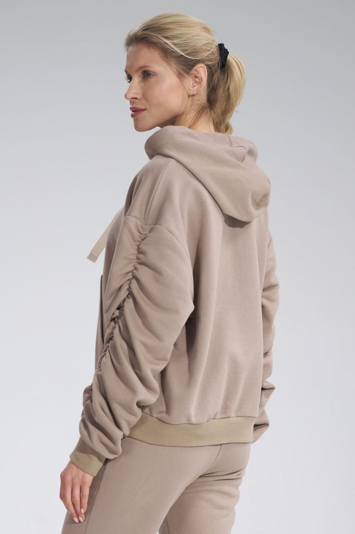 Bluza dmaska dresowa z kapturem i kieszenią gruba bawełna beżowa M801 Bluza dmaska dresowa z kapturem i kieszenią gruba bawełna beżowa M801