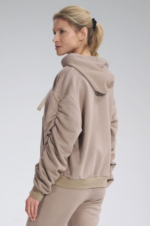 Bluza dmaska dresowa z kapturem i kieszenią gruba bawełna beżowa M801 Bluza dmaska dresowa z kapturem i kieszenią gruba bawełna beżowa M801