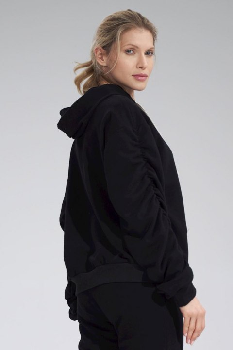 Bluza dmaska dresowa z kapturem i kieszenią gruba bawełna czarna M801 Bluza dmaska dresowa z kapturem i kieszenią gruba bawełna czarna M801