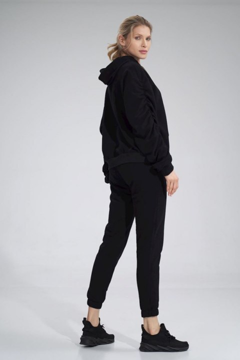 Bluza dmaska dresowa z kapturem i kieszenią gruba bawełna czarna M801 Bluza dmaska dresowa z kapturem i kieszenią gruba bawełna czarna M801