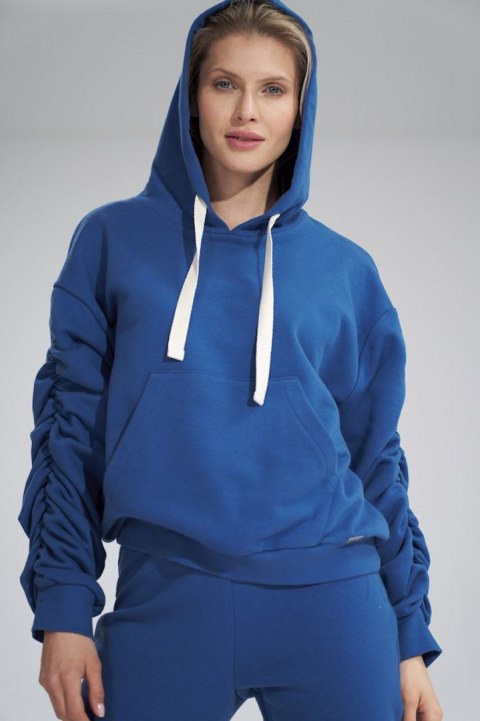 Bluza dmaska dresowa z kapturem i kieszenią gruba bawełna niebieska M801 Bluza dmaska dresowa z kapturem i kieszenią gruba bawełna niebieska M801