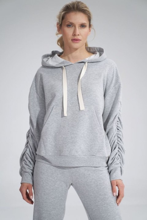 Bluza dmaska dresowa z kapturem i kieszenią gruba bawełna szara M801 Bluza dmaska dresowa z kapturem i kieszenią gruba bawełna szara M801