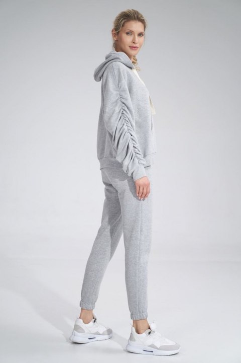 Bluza dmaska dresowa z kapturem i kieszenią gruba bawełna szara M801 Bluza dmaska dresowa z kapturem i kieszenią gruba bawełna szara M801