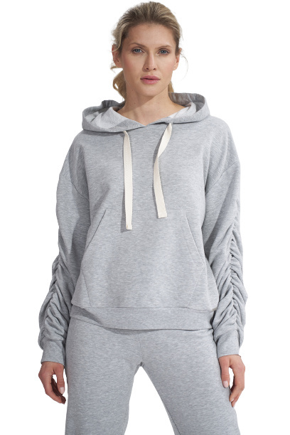 Bluza dmaska dresowa z kapturem i kieszenią gruba bawełna szara M801 Bluza dmaska dresowa z kapturem i kieszenią gruba bawełna szara M801