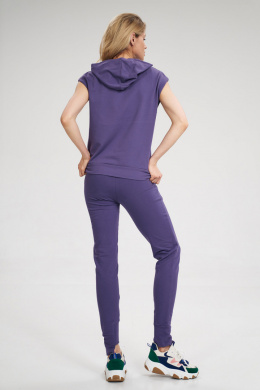 Spodnie damskie dresowe bawełniane z gumką w pasie fioletowe M806