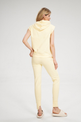 Spodnie damskie dresowe bawełniane z gumką w pasie żółte M806