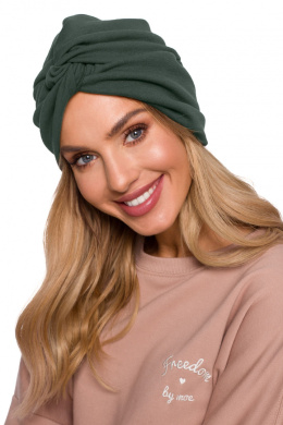 Czapka damska typu turban dzianinowa zielona me601