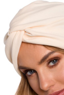 Czapka damska typu turban dzianinowa śmietankowy me601