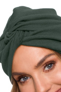 Czapka damska typu turban dzianinowa zielona me601