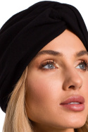 Czapka damska typu turban dzianinowa czarna me601