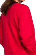 Bluza damska dzianinowa rozpinana ściągacz dekolt V czerwona B227