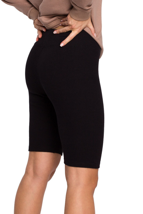 Legginsy damskie typu kolarki krótkie prążkowane czarne B231 Legginsy damskie typu kolarki krótkie prążkowane czarne B231
