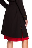 Płaszcz damski trencz z paskiem wiązany zapinany czarny S294
