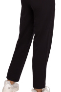 Spodnie damskie cygaretki dzianinowe z gumką w pasie czarne B228