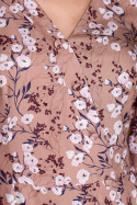 Sukienka midi w kwiaty z falbaną dekolt V krótki rękaw m1 S299