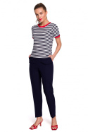 Bluzka damska t-shirt marynarskie paski wiskoza krótki rękaw m1 S304