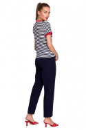 Bluzka damska t-shirt marynarskie paski wiskoza krótki rękaw m1 S304