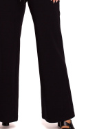 Spodnie damskie dresowe szerokie nogawki dzianina czarne me675
