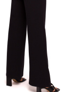 Spodnie damskie dresowe szerokie nogawki dzianina czarne me675