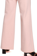 Spodnie damskie dresowe szerokie nogawki dzianina różowe me675