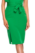 Sukienka ołówkowa midi na jedno ramię bez rękawów zielona me673
