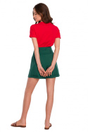 T-shirt damski dopasowany z nadrukiem krótki rękaw czerwony K127